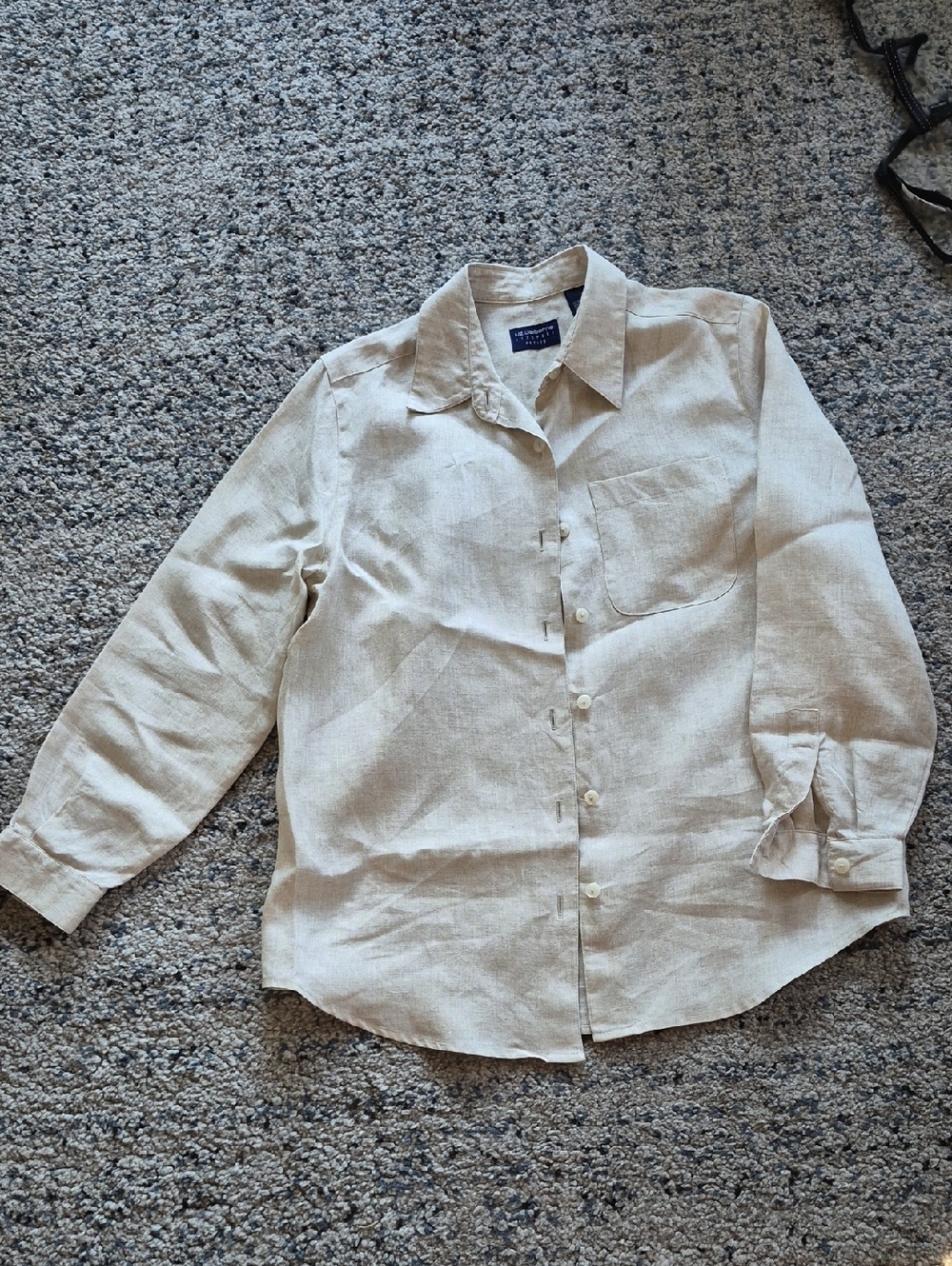 Liz Claiborne Light Beige Linen Petite Shirt